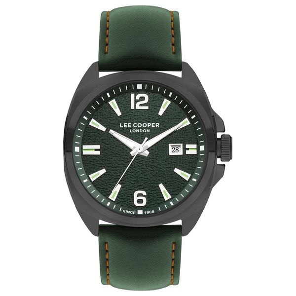  Lee Cooper Watch lc07858.077 For Men - Analog Display, Leather Band - Green 