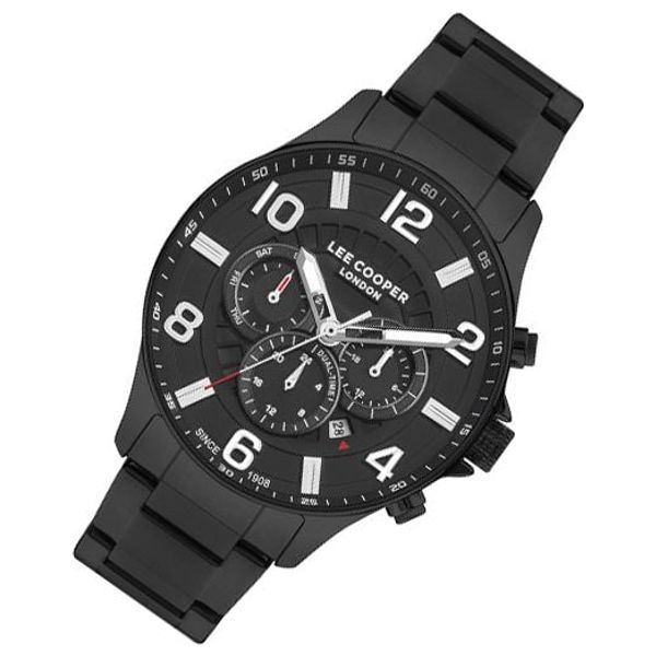  Lee Cooper Watch lc07802.650 For Men - Analog Display, Stainless Steel Band - Black 