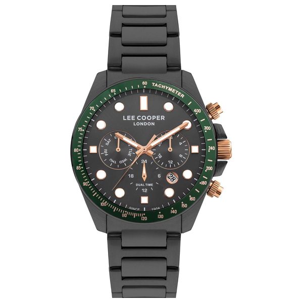  Lee Cooper Watch lc07829.060 For Men - Analog Display, Stainless Steel Band - Black 