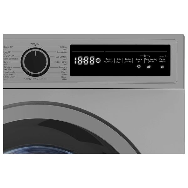  غسالة فيستل فتحة امامية - 10 كغم - 1200 دورة بالدقيقة - WB1012T2TDSS - سلفر 