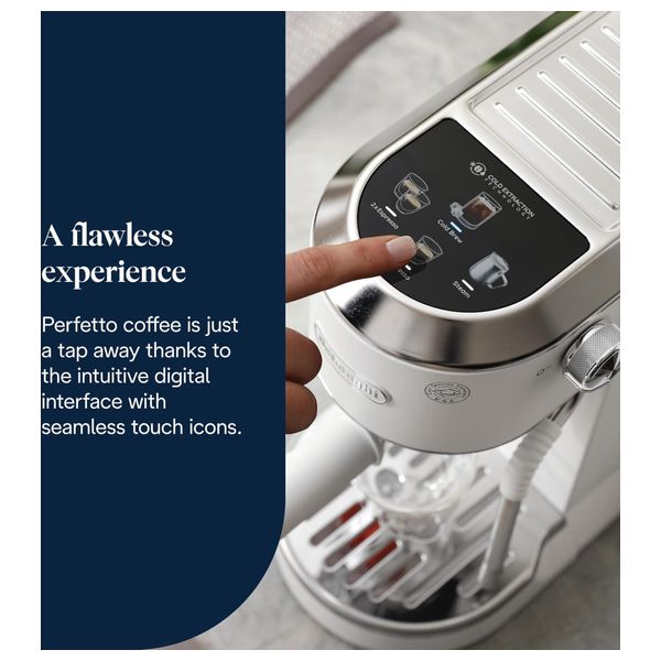  ماكينة إسبرسو ديلونجي - EC890WI - بحجم 1100 مل - شاشة لمس ملونة - ابيض 