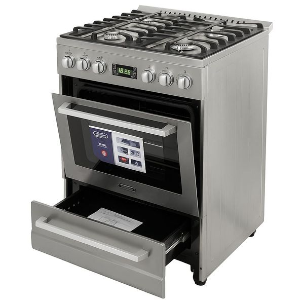 Delonghi Gas Cooker - 60x60 - 4 Burners - Stainless Steel