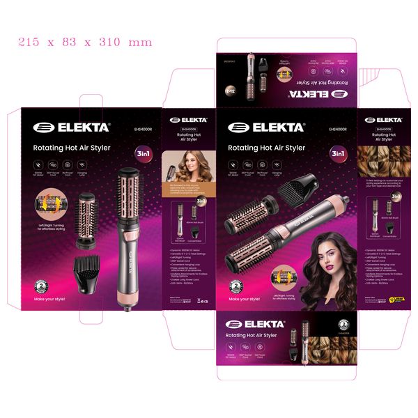 Elekta Hair Brushe - EHS4000R - Grey