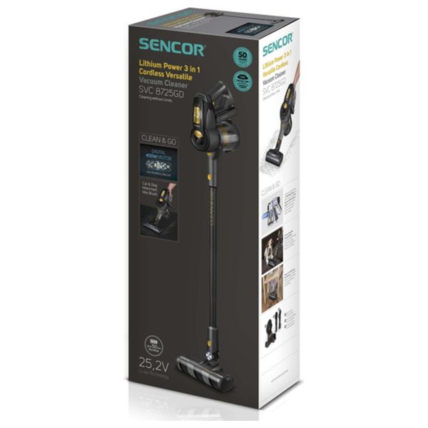 Sencor SVC 8725GD-MEG2 - 3-in-1 Cordless Handheld Vacuum - 400 W - 0.5 L - Black