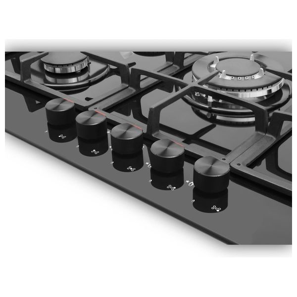  طباخ داخلي غازي أميكا - PGCA9101APB - اسود - 5 مشاعل 