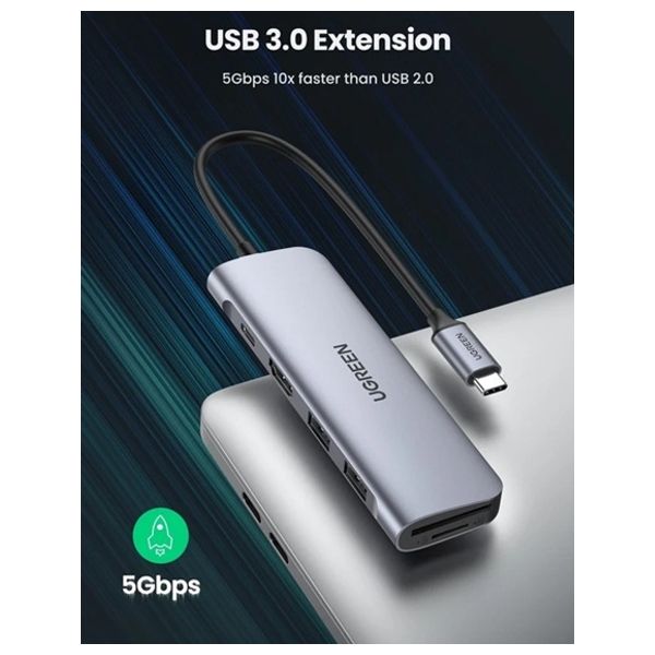  Ugreen 70336 - USB-C Hub - 6Port 