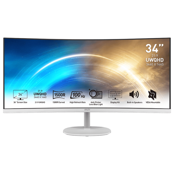  MSI 34-Inch 9S6-3PB2CT-009 - Curved Monitor - 100Hz - 1ms Response Time - UWQHD 3440×1440 - Gaming 