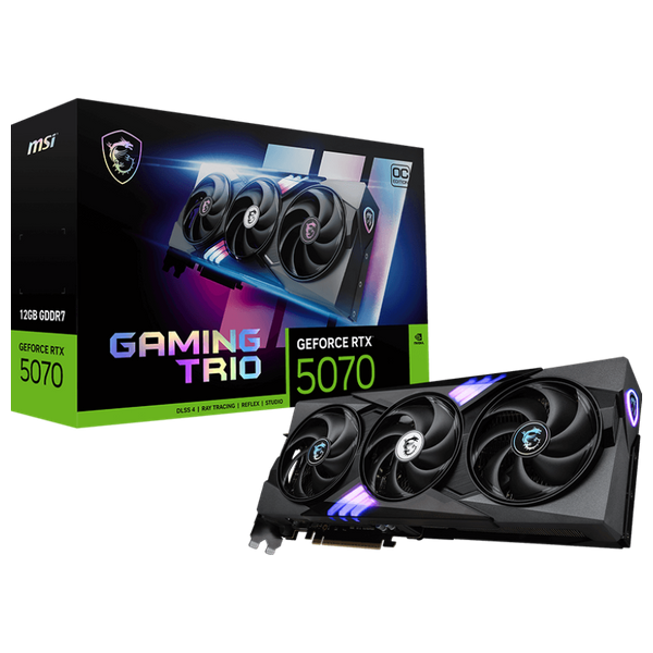 MSI G5070-12GTC - GeForce RTX 5070 12G GAMING TRIO OC - Graphics Card - 12 GB GDDR7 - NVIDIA Blackwell - Black