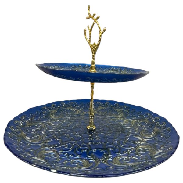 Gallery Home Two-Layer Sweet Serving Plate - Navy