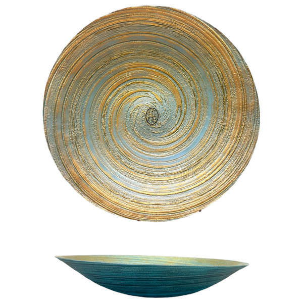 Gallery Home Swirl Decorative Bowl - Turquoise and Gold