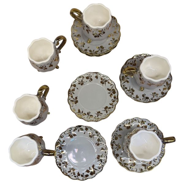 Gallery Home GHGS - 6 Pieces - Coffee Cups with Saucers - Grey