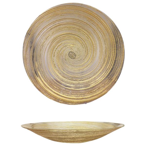 Gallery Home Swirl Glass Bowl - Gold - 40 cm
