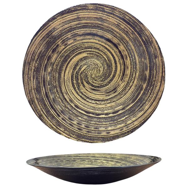 Gallery Home - Swirl Bowl - 40 cm - Black and Gold