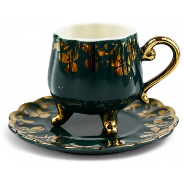 Gallery Home GHGGL - 6 Pieces - Coffee Cups with Saucers - Multi Color
