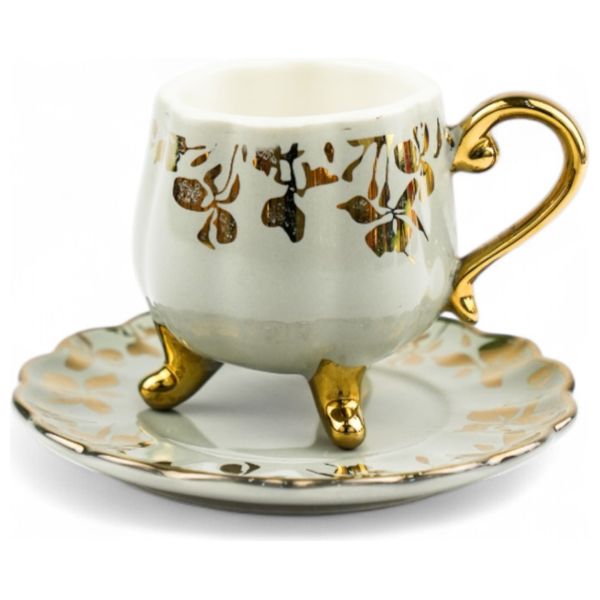 Gallery Home GHGGL - 6 Pieces - Coffee Cups with Saucers - Multi Color