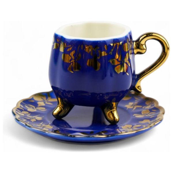 Gallery Home GHGGL - 6 Pieces - Coffee Cups with Saucers - Multi Color