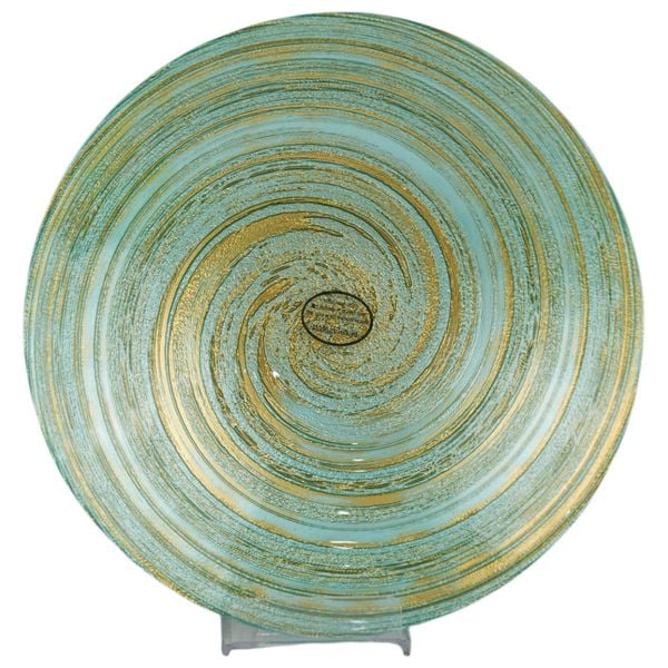 Gallery Home Swirl Decorative Bowl - Turquoise and Gold