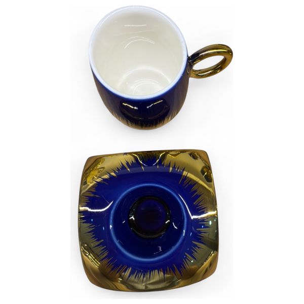 Gallery Home GHFM01 - 6 Pieces - Coffee Cups with Saucers - Navy
