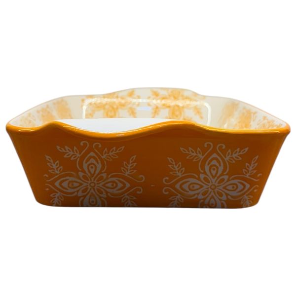 Gallery Home Orange Pattern Rectangular Ceramic Casserole