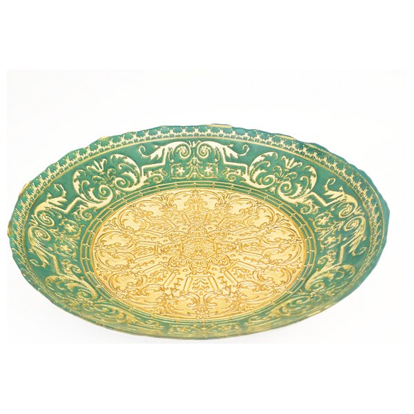  Gallery Home Serving Bowl 40 cm – Serving Bowl – Emerald Green and Gold 