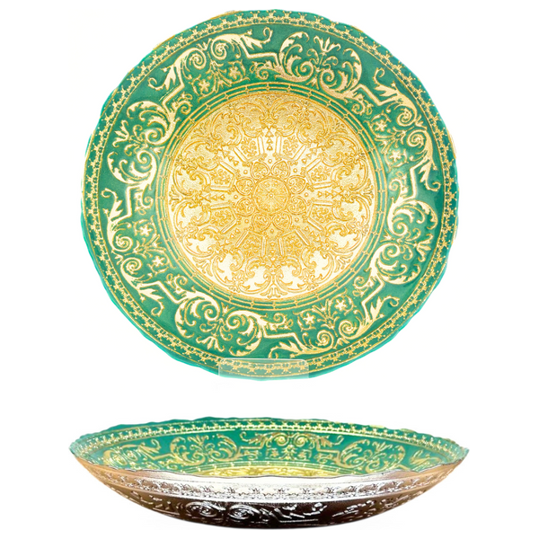  Gallery Home Serving Bowl 40 cm – Serving Bowl – Emerald Green and Gold 