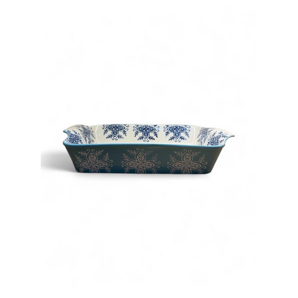Gallery Home Rectangular Ceramic Casserole - Teal Pattern
