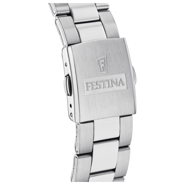ساعة فيستينا للرجال F16820/C - عرض بعقارب, سوار من ستانلس ستيل - سلفر