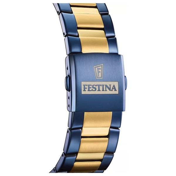  ساعة فيستينا للرجال - F20564/1 - عرض بعقارب, سوار من ستانلس ستيل - ازرق 