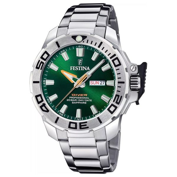  ساعة فيستينا للرجال - F20665/2 - عرض بعقارب, سوار من ستانلس ستيل - سلفر 