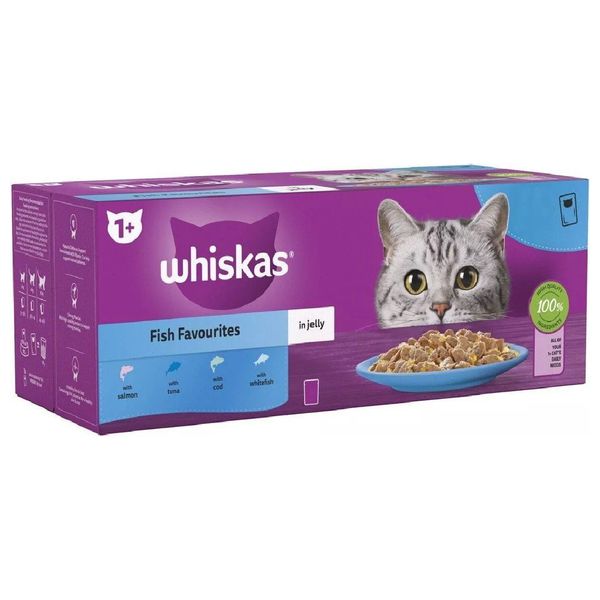 Whiskas Fish Favourites in Jelly Cat Food - 48 Pieces