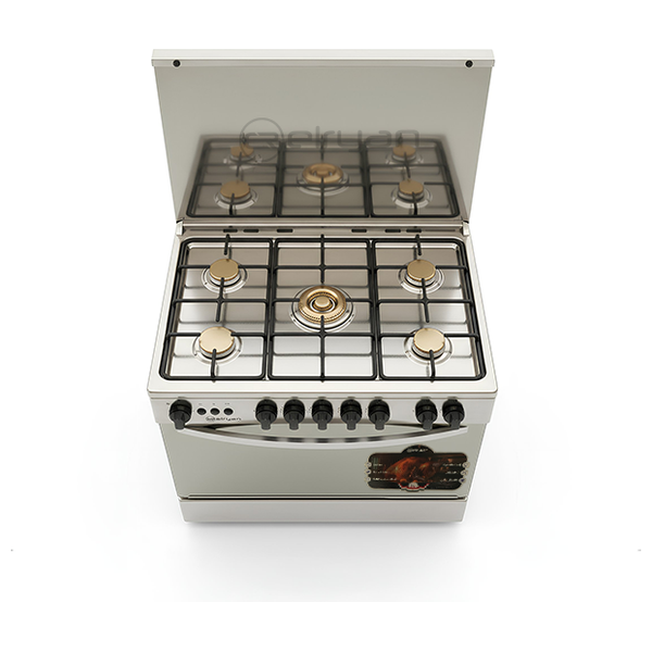 طباخ غازي الريان - 5 مشاعل - ستانليس ستيل - GC9060-ES