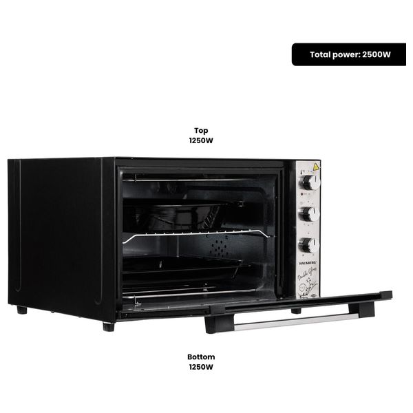  فرن كهربائي هاوسبيرغ - 70لتر - HB-8020 - سلفر 