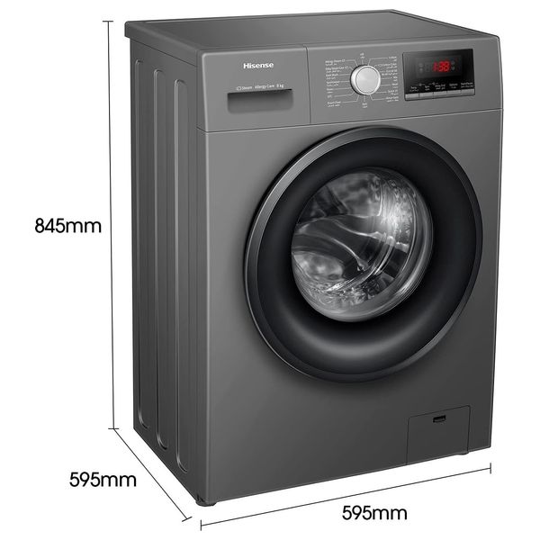  Hisense WFPV8012EMT - 8Kg - 1200RPM - Front Loading Washing Machine - Gray 