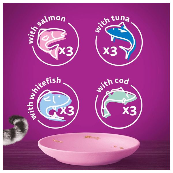 Whiskas Kitten Fish Favourite in Jelly Cat Food - 12 Pieces