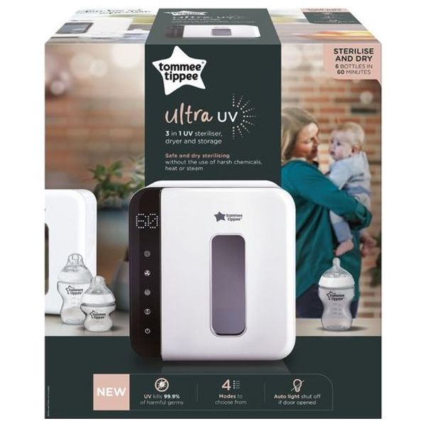  Tommee Tippee Ultraviolet Steriliser for Baby Bottles, 3 in 1 – Sterilise, Dry and Store 