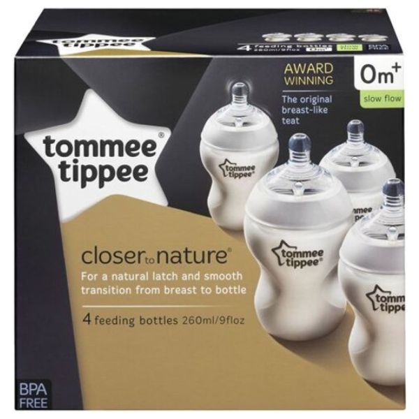  تومي تيبي الرضاعة الزجاجية - 260مل - 4 قطع 