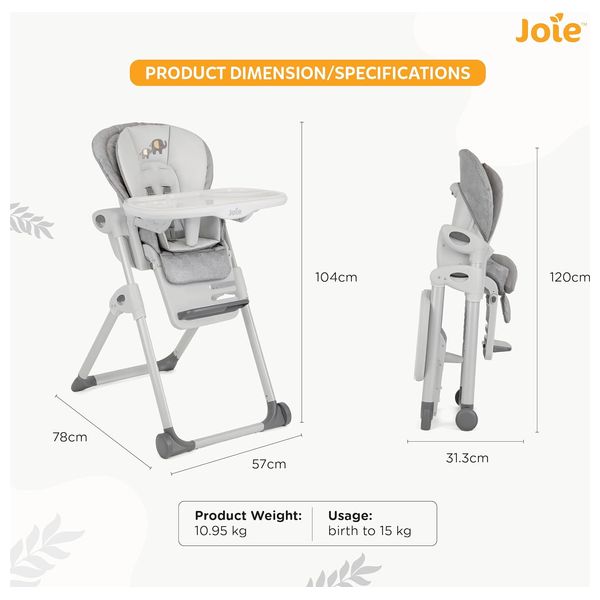  Joie Adjustable Baby High Chair - Beige 