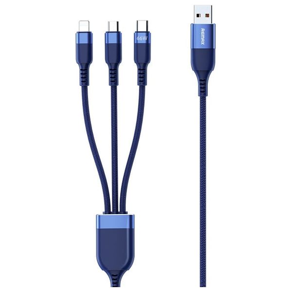 Remax RC-C068 - Cable 3-in-1 Fast Charging - 1.2M - Blue
