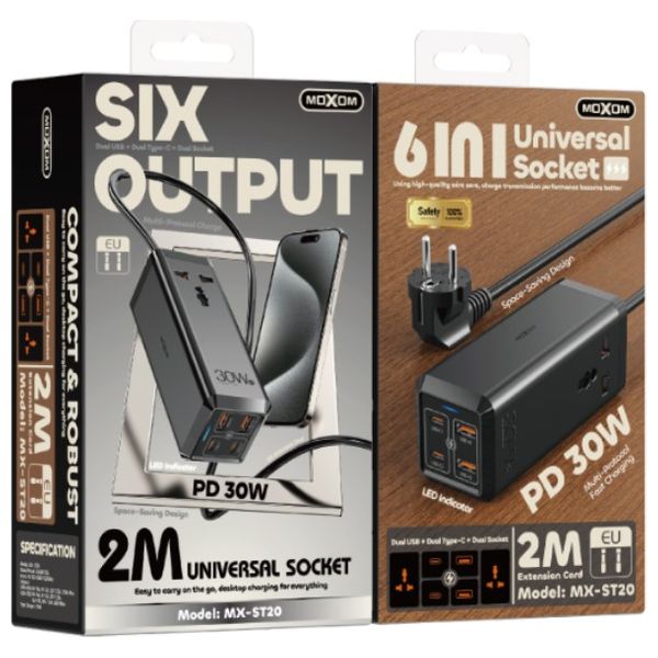  Moxom ST19 - PowerPort - 30W - Black 