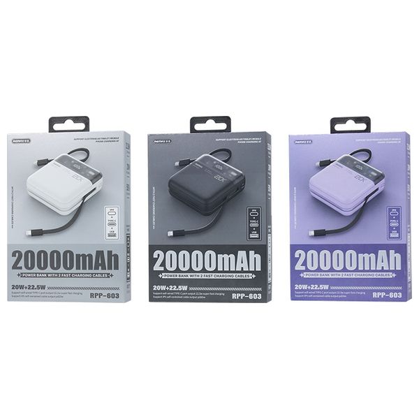شاحن محمول ريماكس - RPP-603 - 20000mAh - أسود