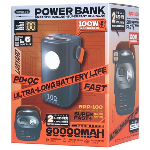 Remax RPP-100 - 60000mAh - Power Bank - Blue