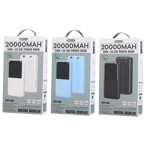  Remax RPP-680 - 20000mAh - Power Bank - White 