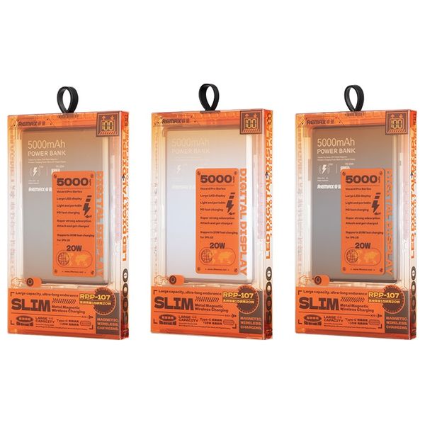 Remax RPP-107 - 5000mAh - Power Bank - Black