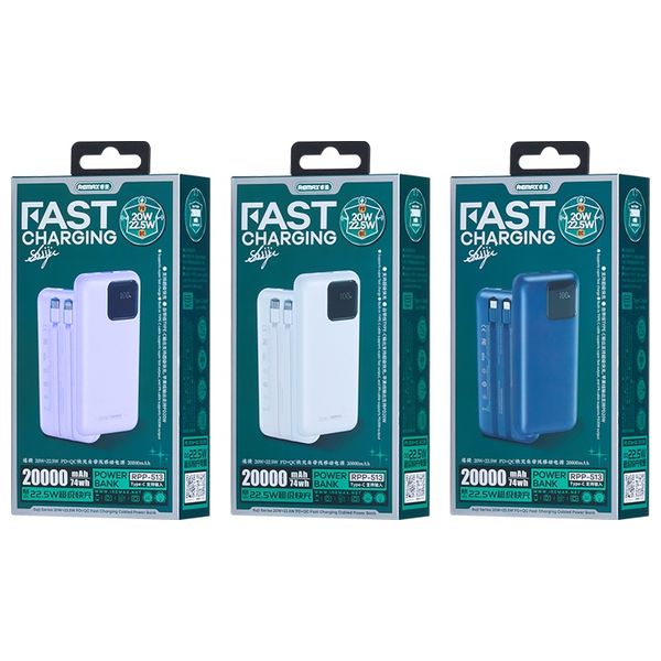 Remax RPP-513 - 20000mAh - Power Bank - White
