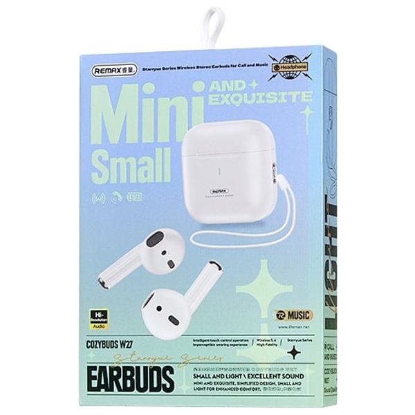 سماعة بلوتوث داخل الاذن ريماكس - CozyBuds W27 - ابيض