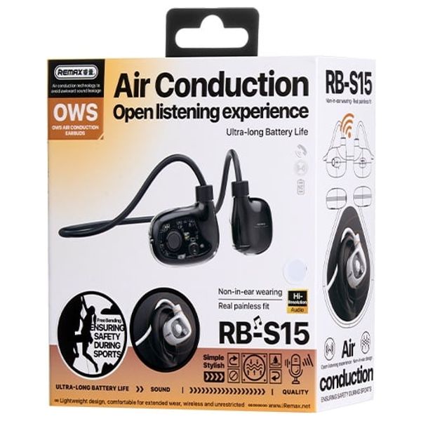 سماعة بلوتوث حول الاذن ريماكس - RB-S15 - ابيض