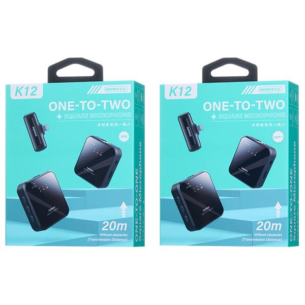 Remax K12 – 2 in 1 Square Microphone for iPhone – Black