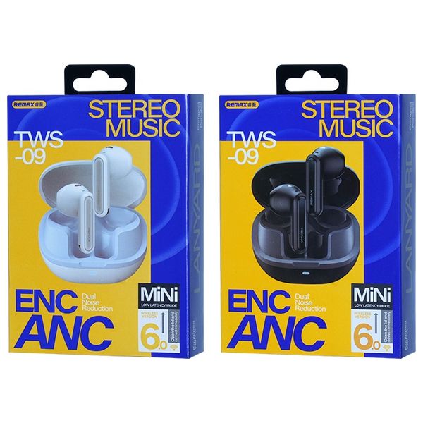  Remax TWS 09 - Bluetooth Headphone In Ear - Bluetooth 6 - 400 mAh - White 