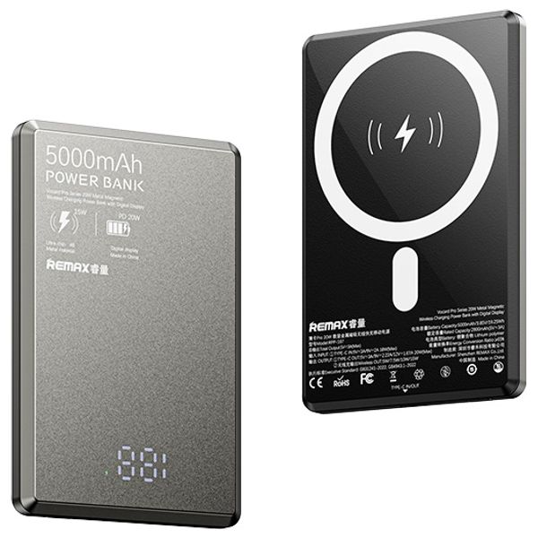 Remax RPP-107 - 5000mAh - Power Bank - Gray