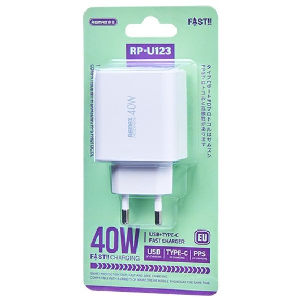 Remax RP-U123 - Wall Charger - 40W - 3 Port - White